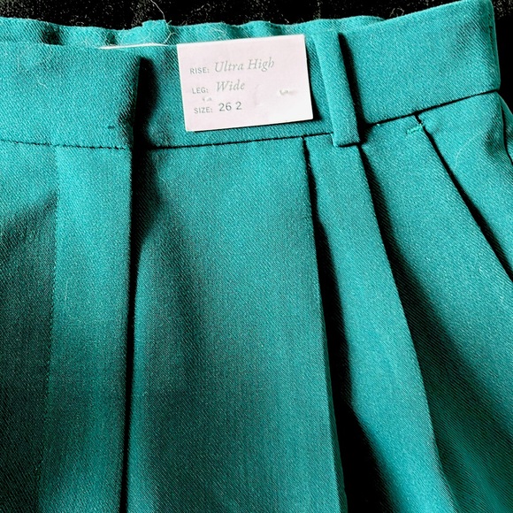 Abercrombie Sloan Wide Leg Tailored Pants - Green - Picture 5 of 5